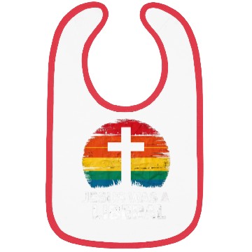 Discover Jesus Was A Liberal Retro Sunset Progressive Bibs