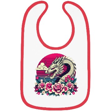 Discover Tokyo Asian Dragon Vintage Style 80s Retro Japanes Bibs
