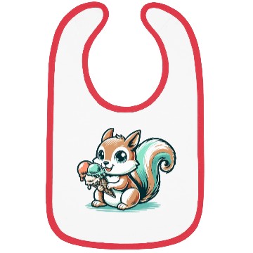 Discover Cute cartoon squirrel with ice cream Bibs