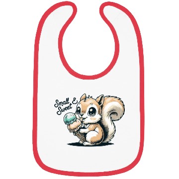 Discover Cute cartoon squirrel with ice cream Bibs