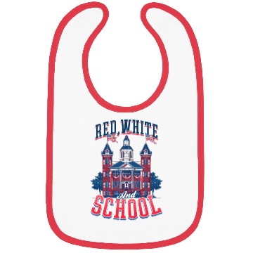 Discover Patriotic Teacher Red, White, and School Bibs