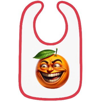 Discover Crazy Orange a Comically Exaggerated Face Bibs