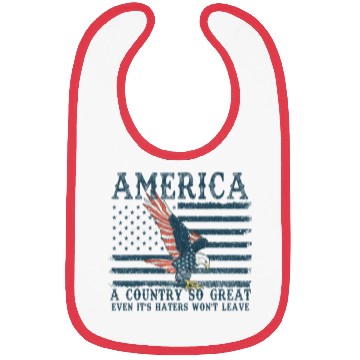 Discover It's Haters Won't Leave Retro US Flag Eagle Merica Bibs