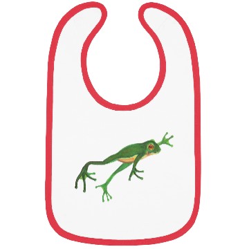 Discover Green Frog Smiling and Jumping Bibs