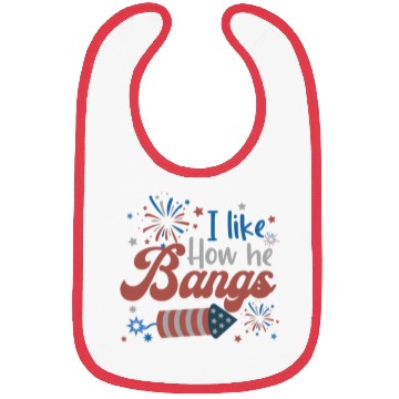 Discover I Like How He Bangs Fireworks Retro US Flag Bibs