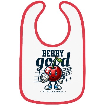 Discover Berry Good at Volleyball - Cherry Character Design Bibs
