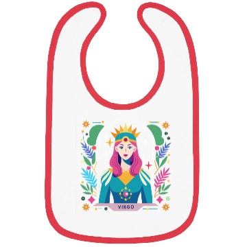 Discover Floral Virgo Tarot Zodiac Graphic Bibs