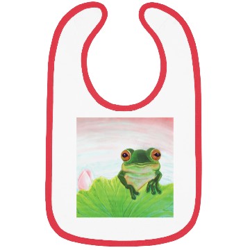 Discover Green Frog Relaxing in the Pond Bibs