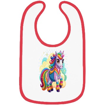 Discover Crochet Rainbow Unicorn Bibs