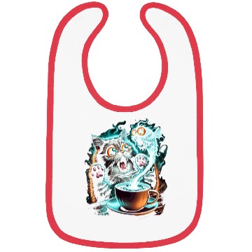 Discover Hilarious Scared Cat and Ghost Fish Design Bibs