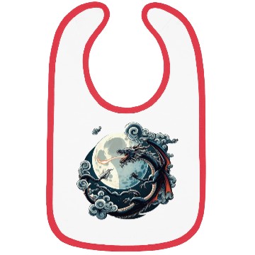 Discover Mystical Dragon and Moon - Celestial Fantasy Bibs