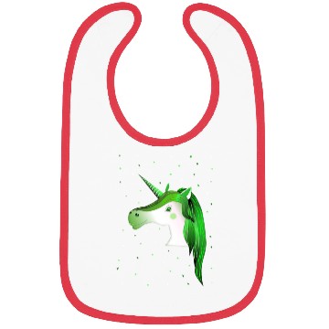 Discover green unicorn with stars Bibs