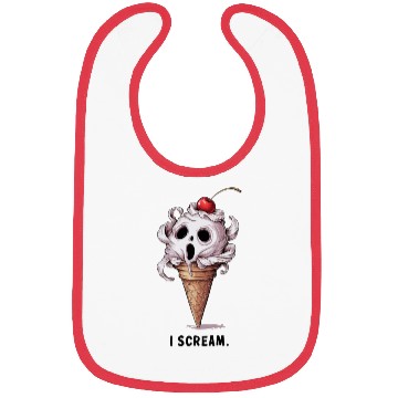 Discover I Scream Ice Cream Skull Art Bibs
