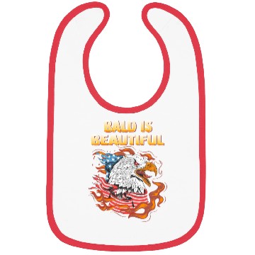 Discover Bald Is Beautiful US Flag Eagle 4th Of July Funny Bibs