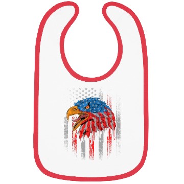 Discover Retro US Flag Funny 4th July Bald Eagle Patriotic Bibs