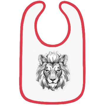 Discover White Angry Lion Bibs