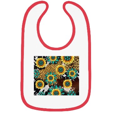 Discover Turquoise Gemstone Sunflowers Leopard Cowhide Bibs