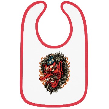 Discover Vintage Red Tengu Japanese Demon Tattoo Bibs