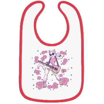 Discover Goth Cat Plays Guitar Instruments Rock Metal Bibs