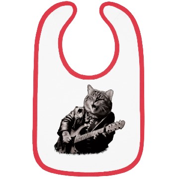 Discover Rocker Cat Playing Guitar Instruments Meow Bibs