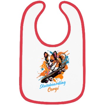 Discover Skateboarding Corgi Adventure Bibs