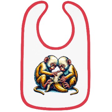 Discover Monkey with banana, monkey with a banana Bibs