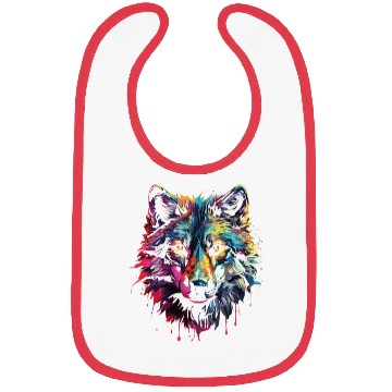 Discover Big Colorful Wolf Bibs