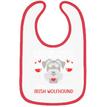 Discover Irish Wolfhound Pet Owner Dog Mother Wine Lover Bibs