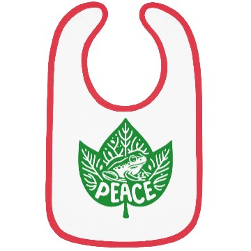 Discover Peaceful Frog - Green version Bibs