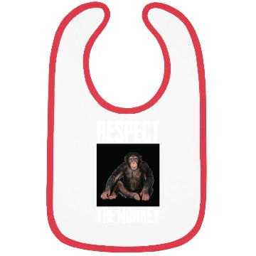 Discover Respect The Monkey Photo Funny Primate Ape Lover Bibs