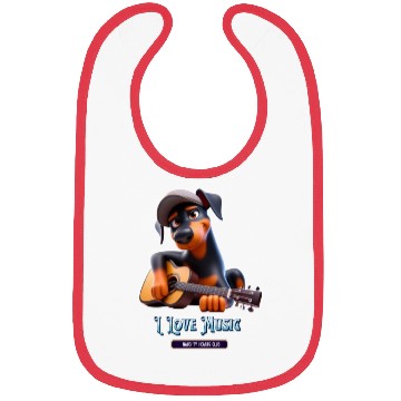 Discover dog playing guitar Bibs