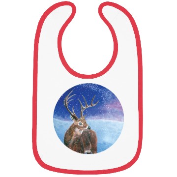 Discover The Red Deer in Winter Illustration Bibs