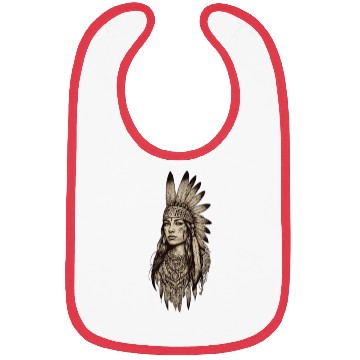 Discover Bohemian Native Headdress Illustration Bibs