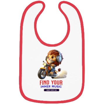 Discover lion driving a motorcycle Bibs