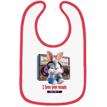 Discover rabbit listening to music Bibs