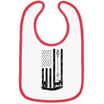 Discover Hunting Hunters Deer USA US American Flag Bibs