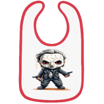 Discover Chibi Horror Icon - Cute yet Deadly Masked Charact Bibs