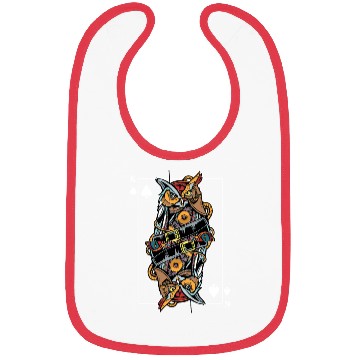 Discover Eagle Owl Steampunk Card Game King of Spades Poker Bibs