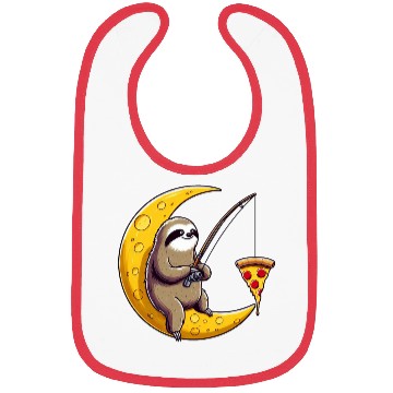 Discover Sloth fisherman moon pizza space Bibs