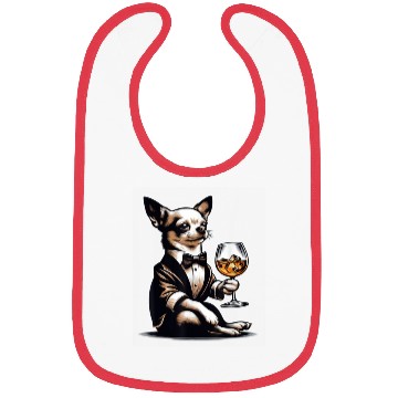 Discover Chihuahua Dog Drinking Whiskey Puppy Bibs