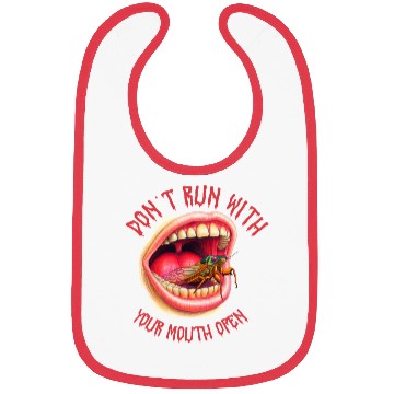 Discover Cicada Funny Don't Run with your mouth open Bibs