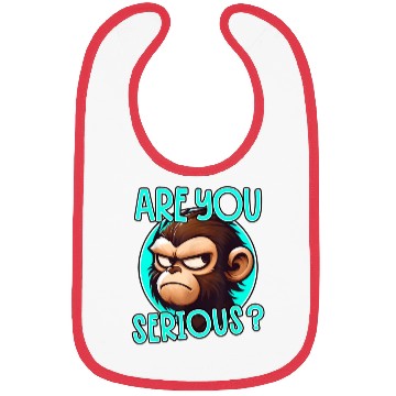 Discover Are you serious funny monkey meme Bibs