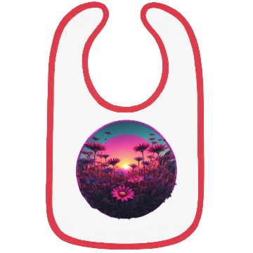 Discover Synthwave Wild Flower Design Bibs