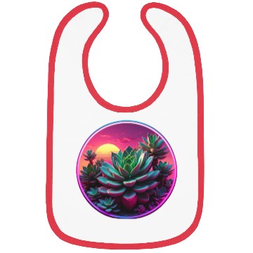 Discover Synthwave Succulent Art Bibs