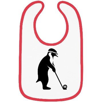 Discover Penguin playing golf cartoon golfer funny Bibs