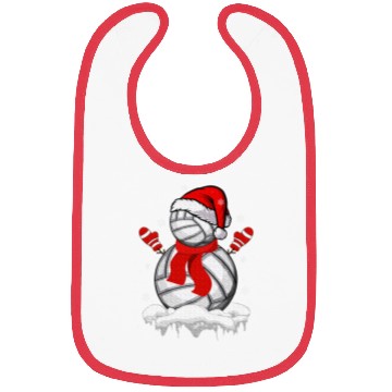 Discover Volleyball Snowman Christmas Fun Bibs
