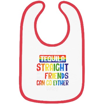 Discover Tequila Straight Friends Go Either Way LGBT Bibs