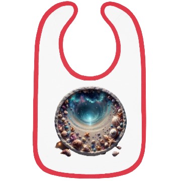 Discover Ocean Meets the Shore inside a circle design Bibs