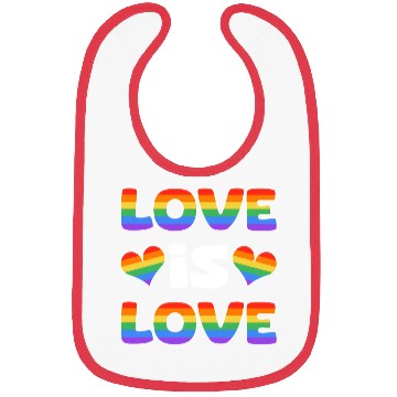 Discover Love is Love rainbow colored Bibs