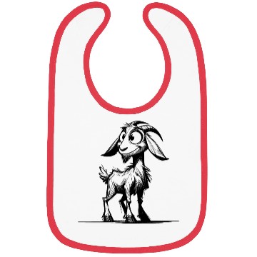 Discover Goat Big Eyes Grinning Billy Goat Sketch Bibs